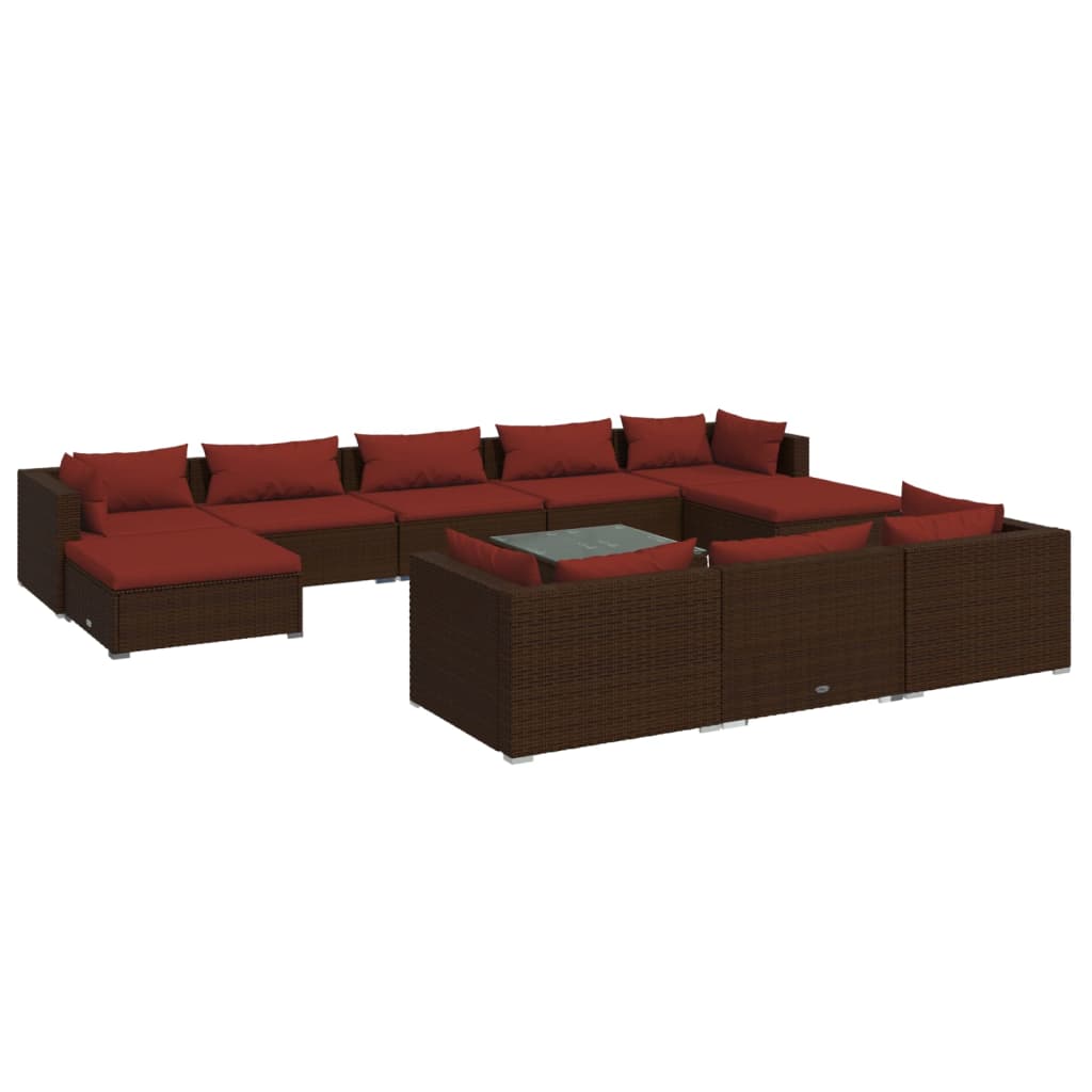 Garden Lounge Set Brown, Cinnamon Red