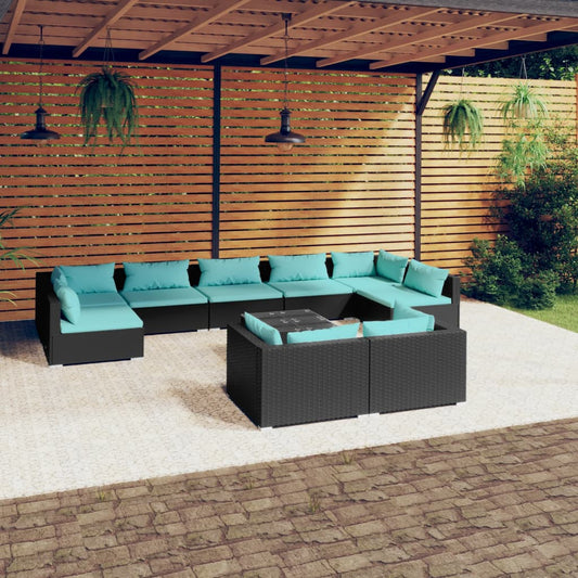 Garden Lounge Set Black