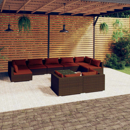 Garden Lounge Set Brown, Cinnamon Red