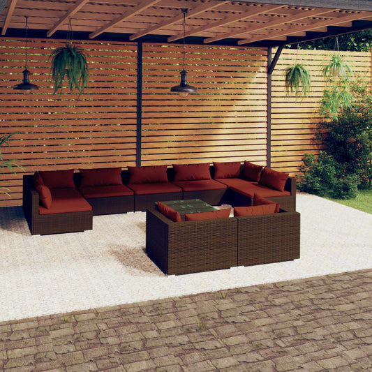 Garden Lounge Set Brown, Cinnamon Red