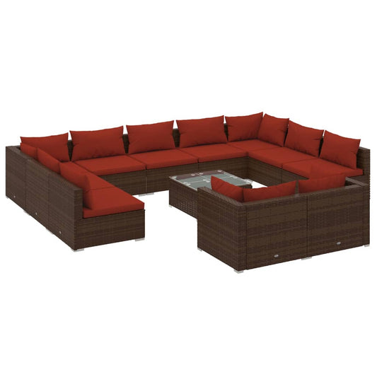 Garden Lounge Set Brown, Cinnamon Red