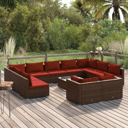 Garden Lounge Set Brown, Cinnamon Red