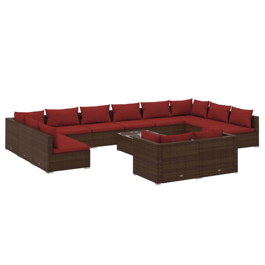 Garden Lounge Set Brown PE rattan Large Garden Lounge Set