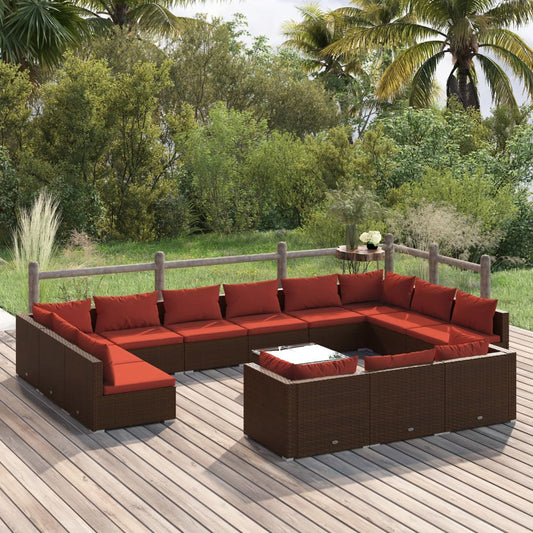 Garden Lounge Set Brown