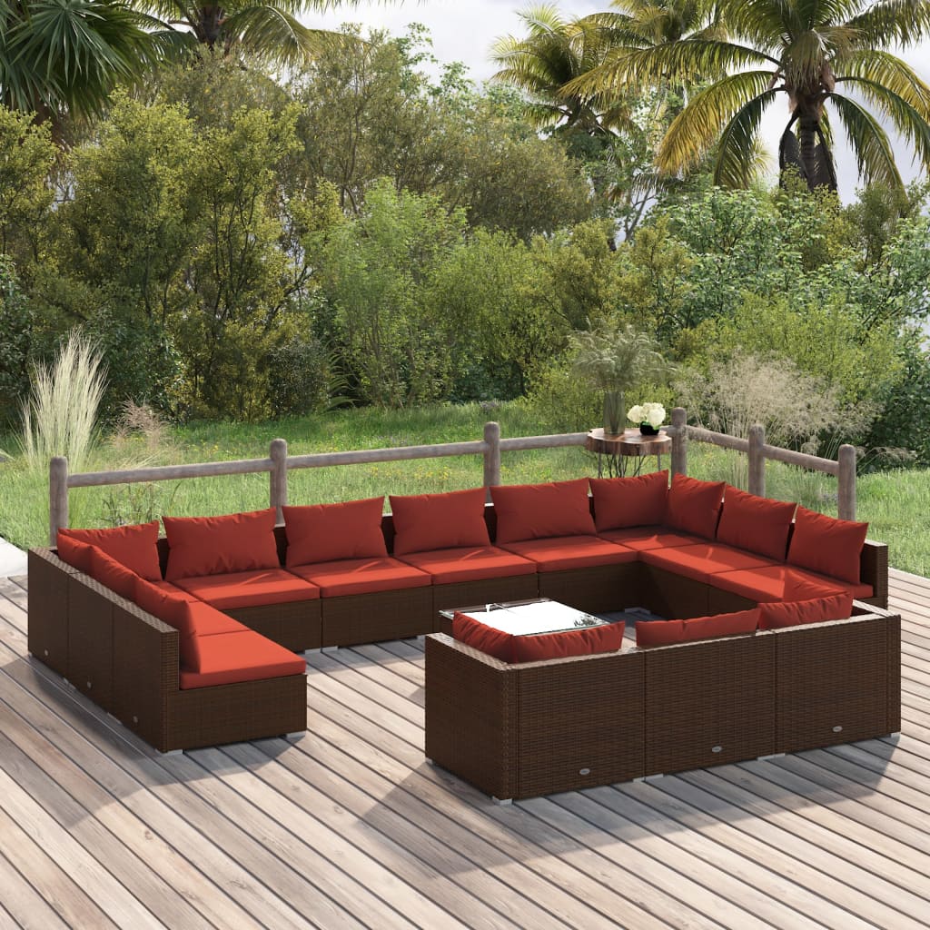 Garden Lounge Set Brown