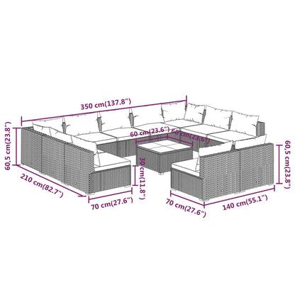 Garden Lounge Set Brown