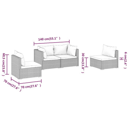 Garden Lounge Set Black, Water Blue