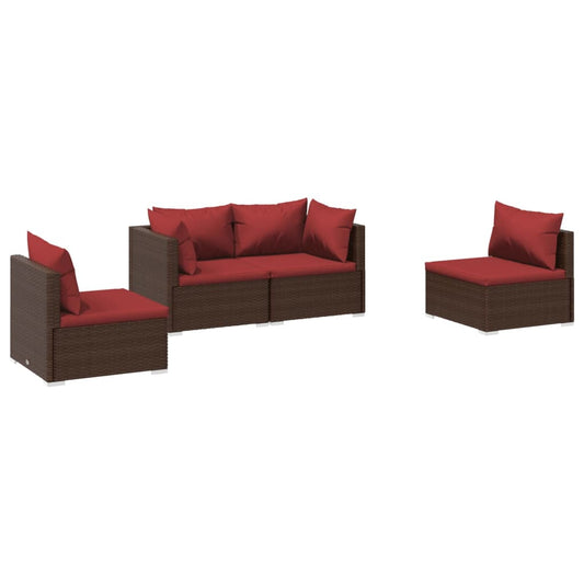 Garden Lounge Set Brown, Cinnamon red