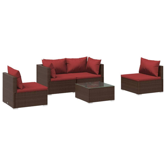 Garden Lounge Set Brown, Cinnamon red
