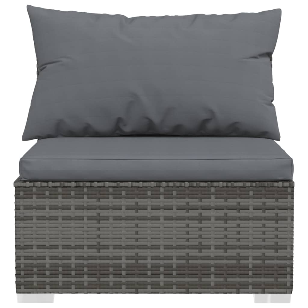 Garden Lounge Set Grey PE rattan 6-Piece Set Modular