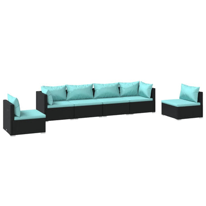 Garden Lounge Set Black