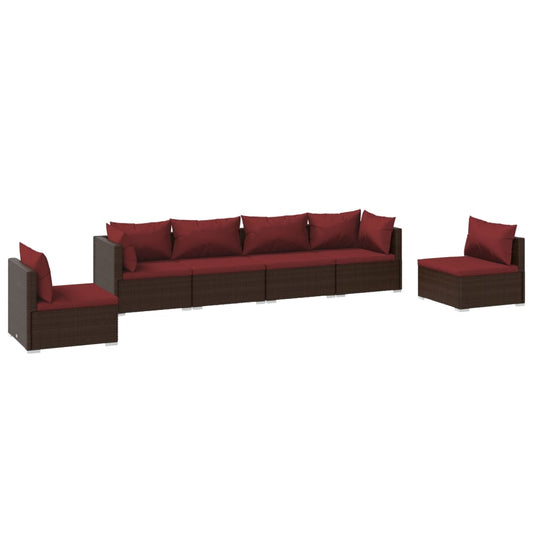 Garden Lounge Set Brown, Cinnamon red