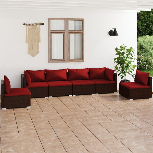Garden Lounge Set Brown, Cinnamon red