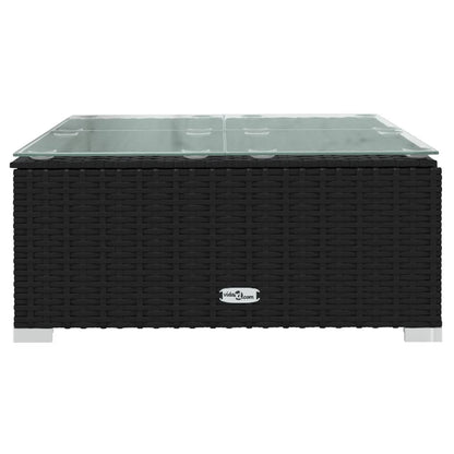 Garden Lounge Set Black PE rattan Large Modular