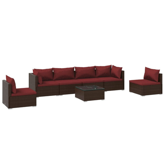 Garden Lounge Set Brown, Cinnamon Red