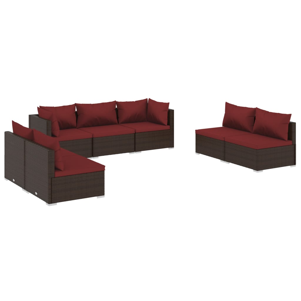 Garden Lounge Set Brown PE rattan Large Modular