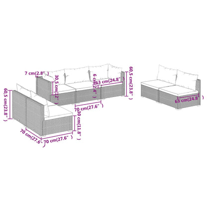 Garden Lounge Set Brown PE rattan Large Modular