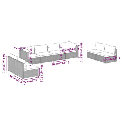 Garden Lounge Set Brown PE rattan Large Modular Garden Sofa Set