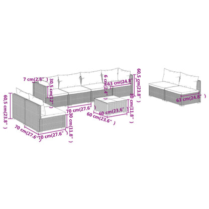 Garden Lounge Set Black, Water Blue