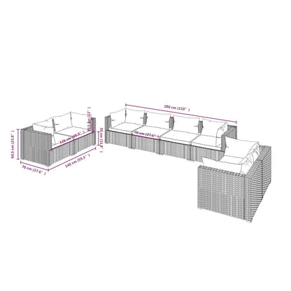 Garden Lounge Set Black and Water Blue