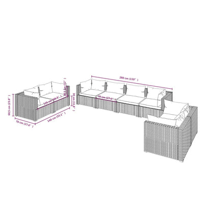 Garden Lounge Set Brown, Cushion Green