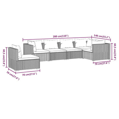 Garden Lounge Set Black PE rattan, powder-coated steel, plastic