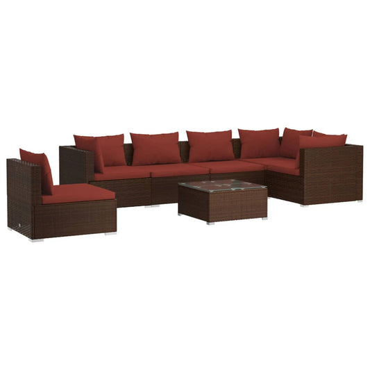 Garden Lounge Set Brown