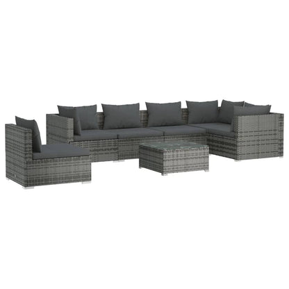 Garden Lounge Set Grey PE rattan Large Modular