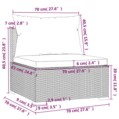 Garden Lounge Set Grey PE rattan Large Modular