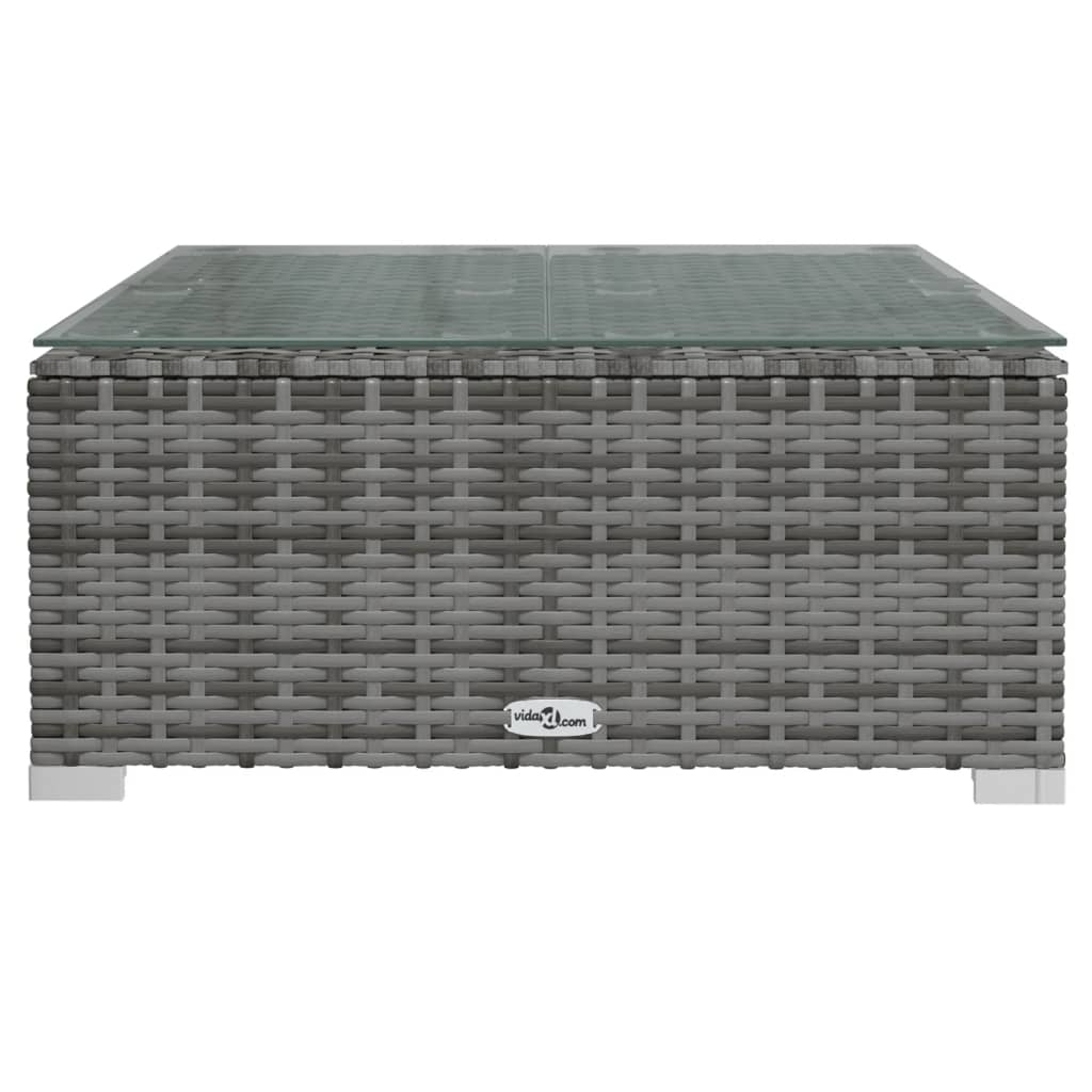 Garden Lounge Set Gray PE rattan Large Modular