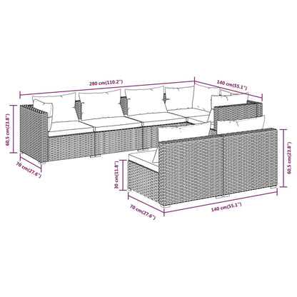 Garden Lounge Set Black and Water Blue