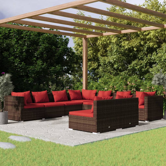 Garden Lounge Set Brown,Cinnamon red
