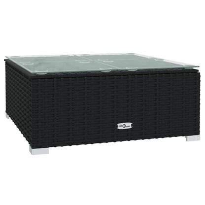 Garden Lounge Set Black with Water blue cushions