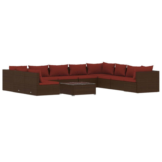 Garden Lounge Set Brown