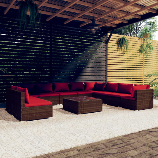 Garden Lounge Set Brown