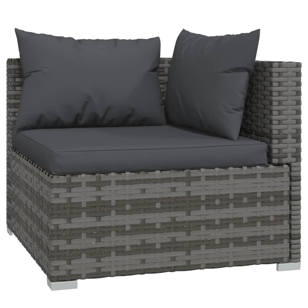 Garden Lounge Set Grey PE rattan 8 Piece Modular