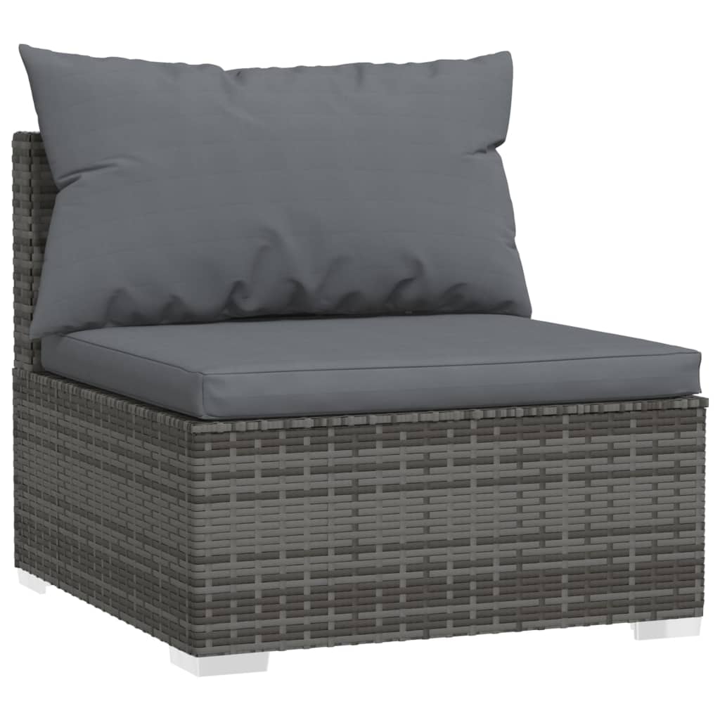 Garden Lounge Set Grey PE rattan 8 Piece Modular