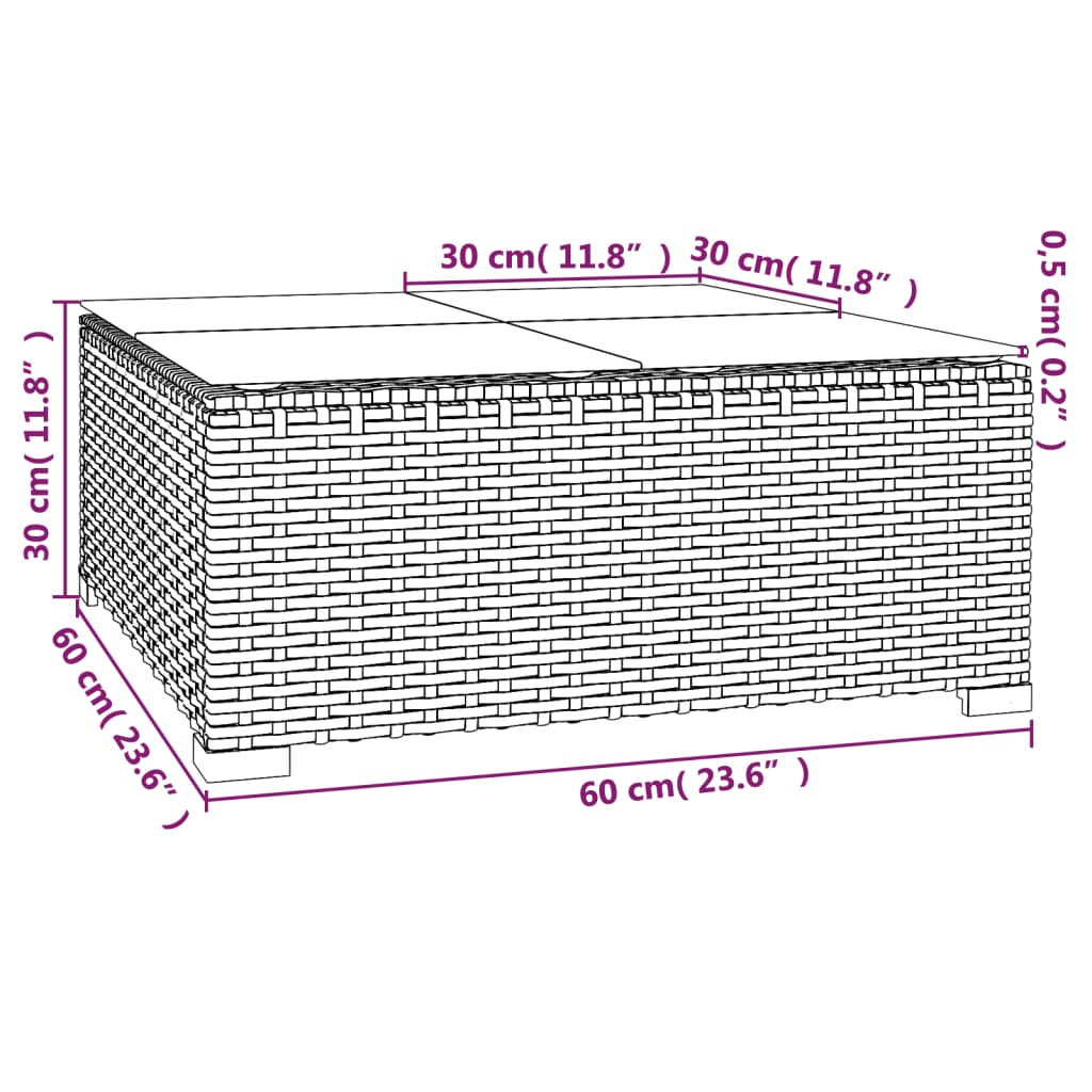Garden Lounge Set Grey PE rattan 8 Piece Modular