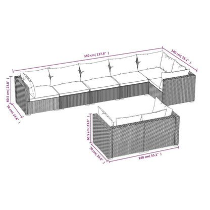 Garden Lounge Set Brown, Cinnamon Red