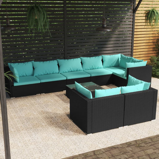 Garden Lounge Set Black