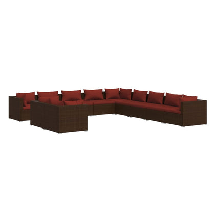 Garden Lounge Set Brown, Cinnamon Red