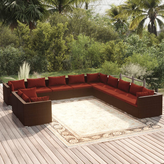 Garden Lounge Set Brown, Cinnamon Red