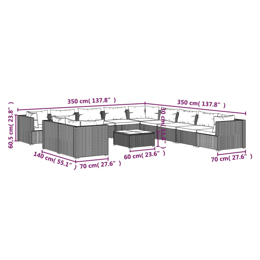 Patio Lounge Set Modular Garden Lounge Set Rectangular Modern