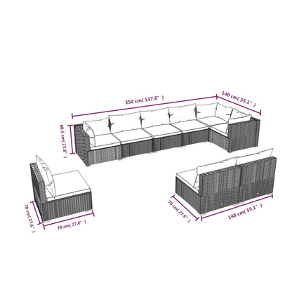 Garden Lounge Set Black Poly Rattan Large Modular