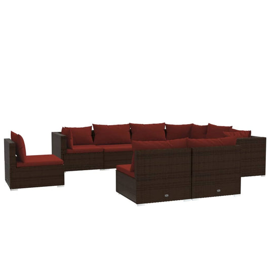 Garden Lounge Set Brown, Cinnamon Red