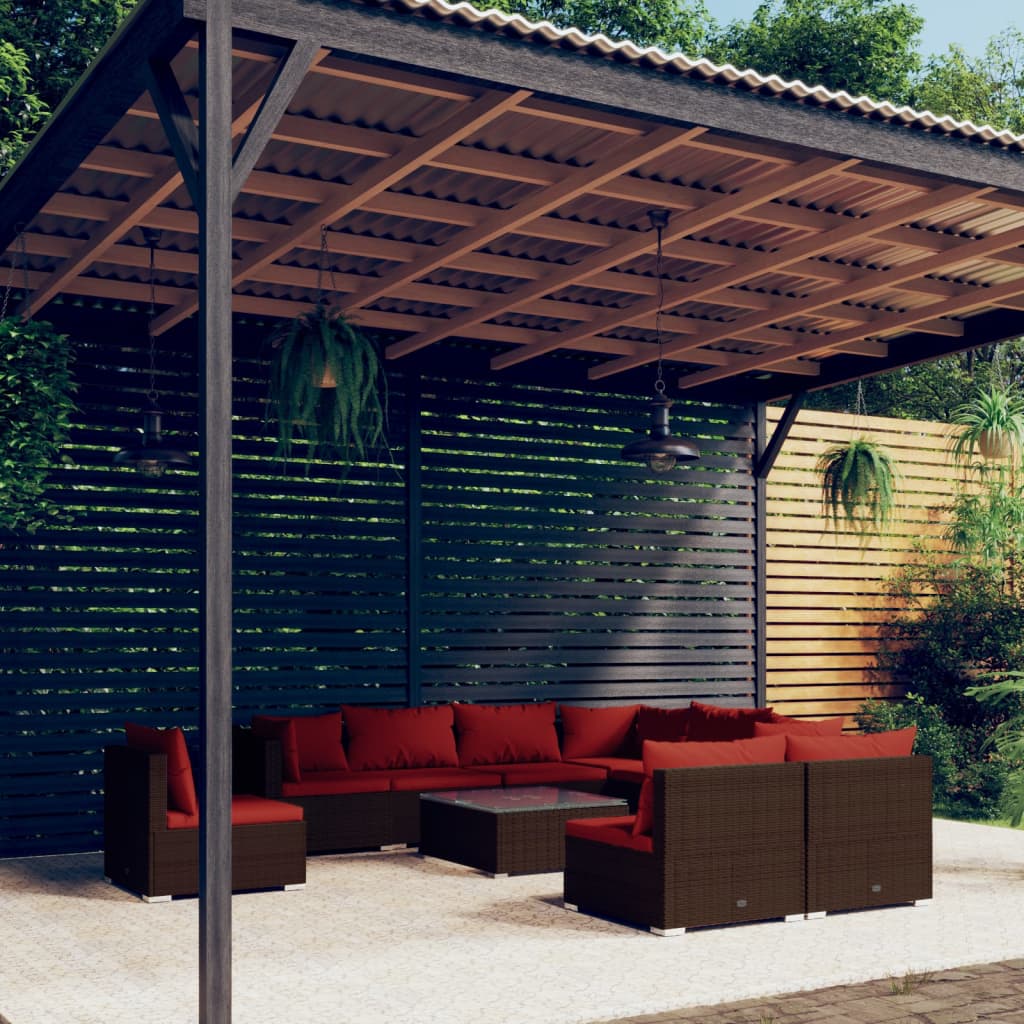 Garden Lounge Set Brown