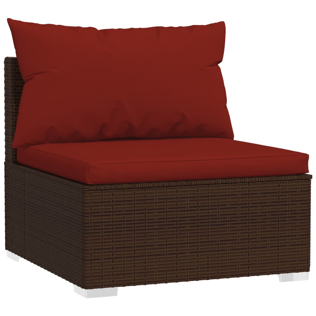Garden Lounge Set Brown, Cinnamon Red