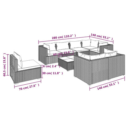 Garden Lounge Set Brown, Cinnamon Red