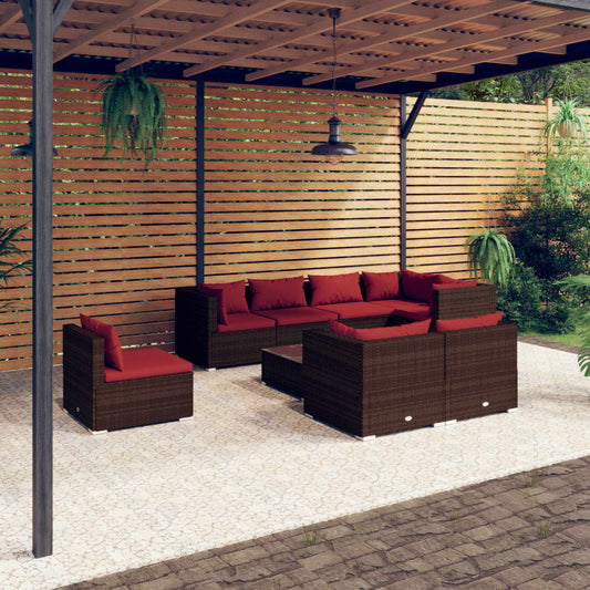 Garden Lounge Set Brown, Cinnamon Red