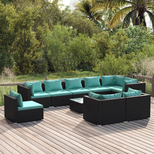 Garden Lounge Set Black